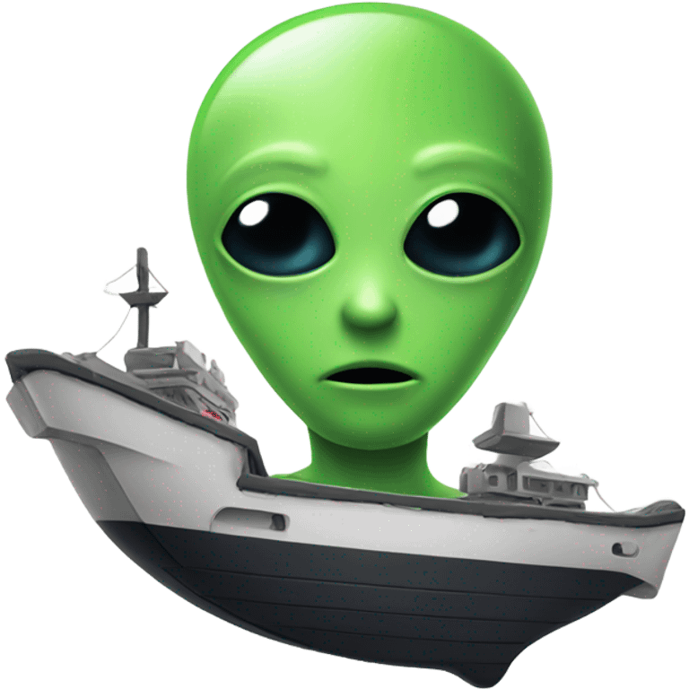 Ailen on a ship emoji