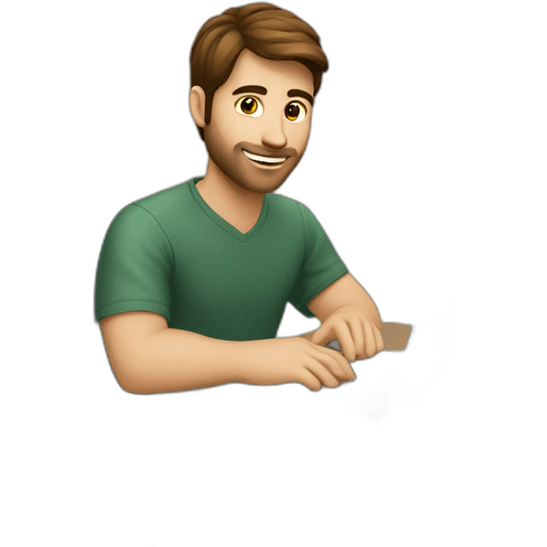 Handsome-programmer-man-with-brown-hair-working-with-macbook emoji