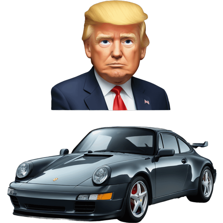 Donald Trump devant une Porsche  emoji