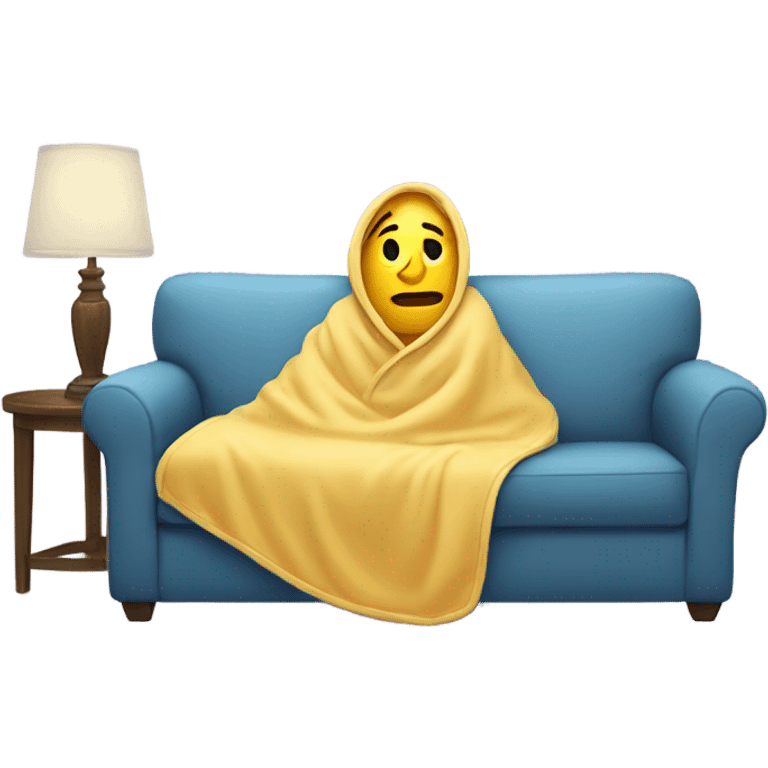 dude in electric blanket on couch emoji