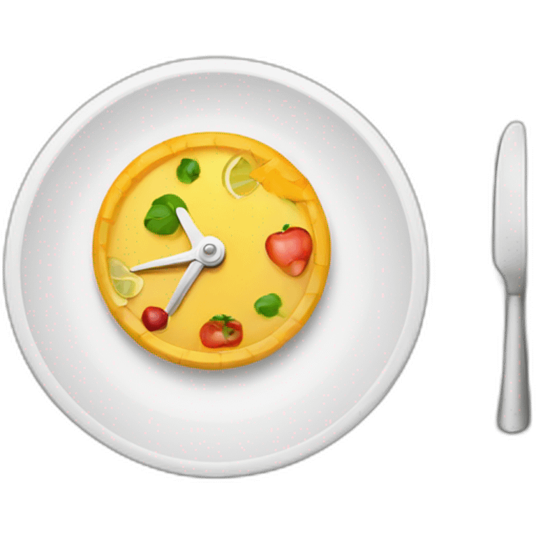 food plate with a clock emoji