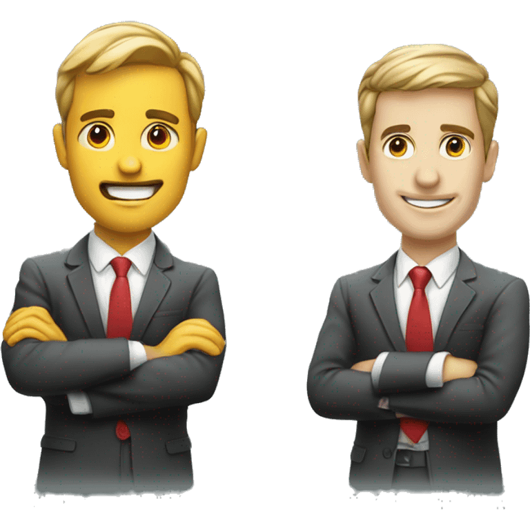 2 mens, one is programming the other one is sales manager. the took a portrait emoji