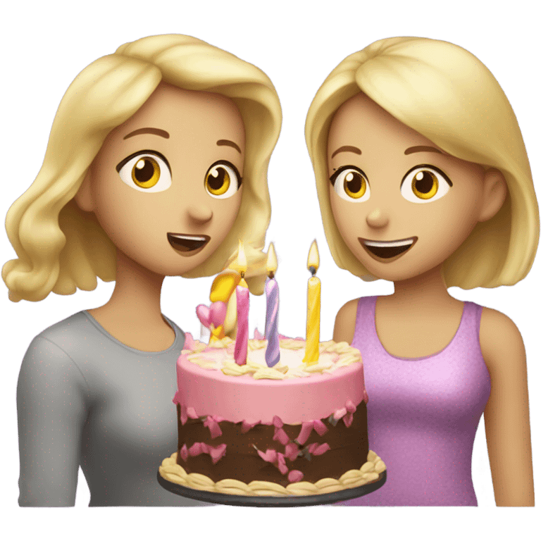 blonde girl blowing candles emoji