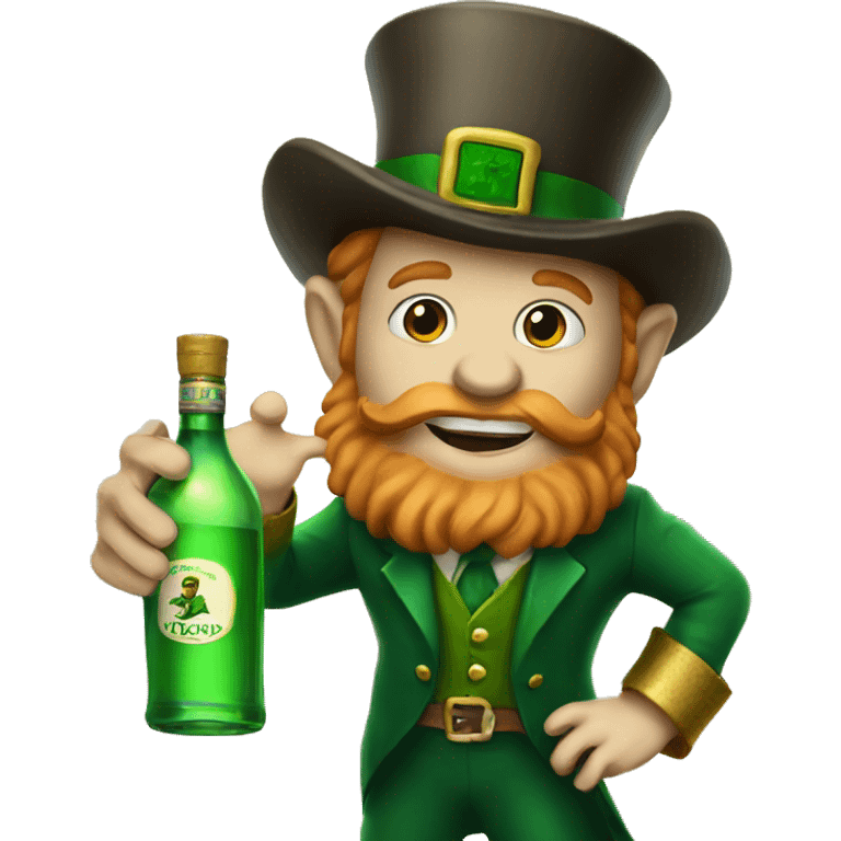 Leprechaun holding bottle of tequila  emoji