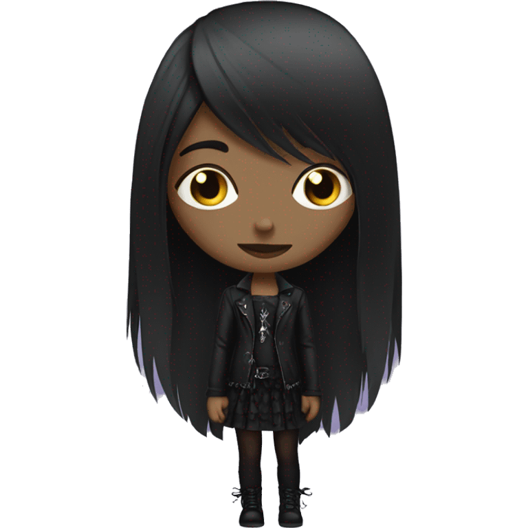 goth girl long hair emoji