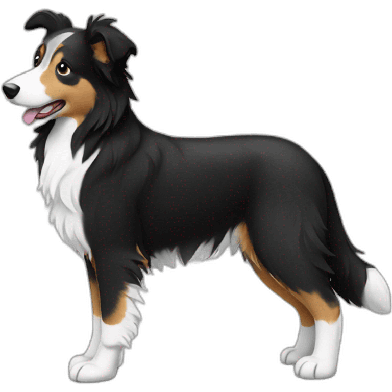 Collie puppy black and white emoji