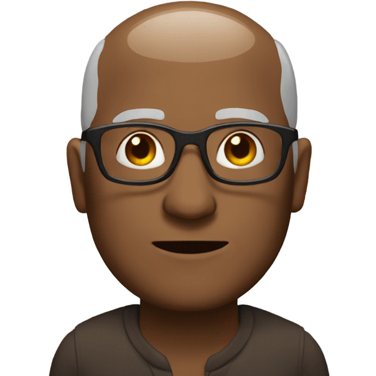 brown older man glasses bald  emoji