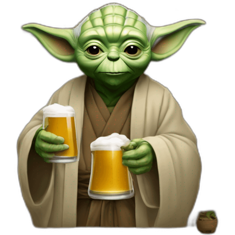 Maître Yoda buvant une bière emoji