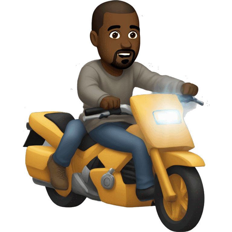 Kanye west riding a cluoud emoji