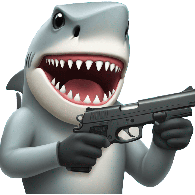 Shark with a gun emoji