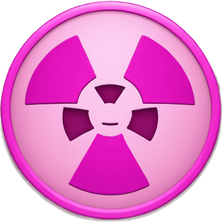 Pink radioactive emoji