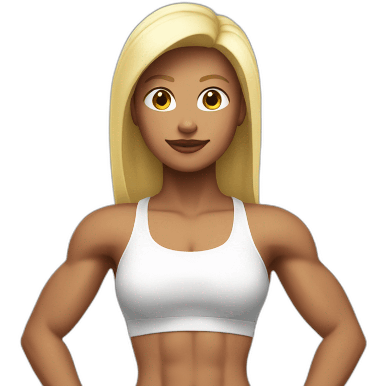 Gymgirl white shape with muscles emoji