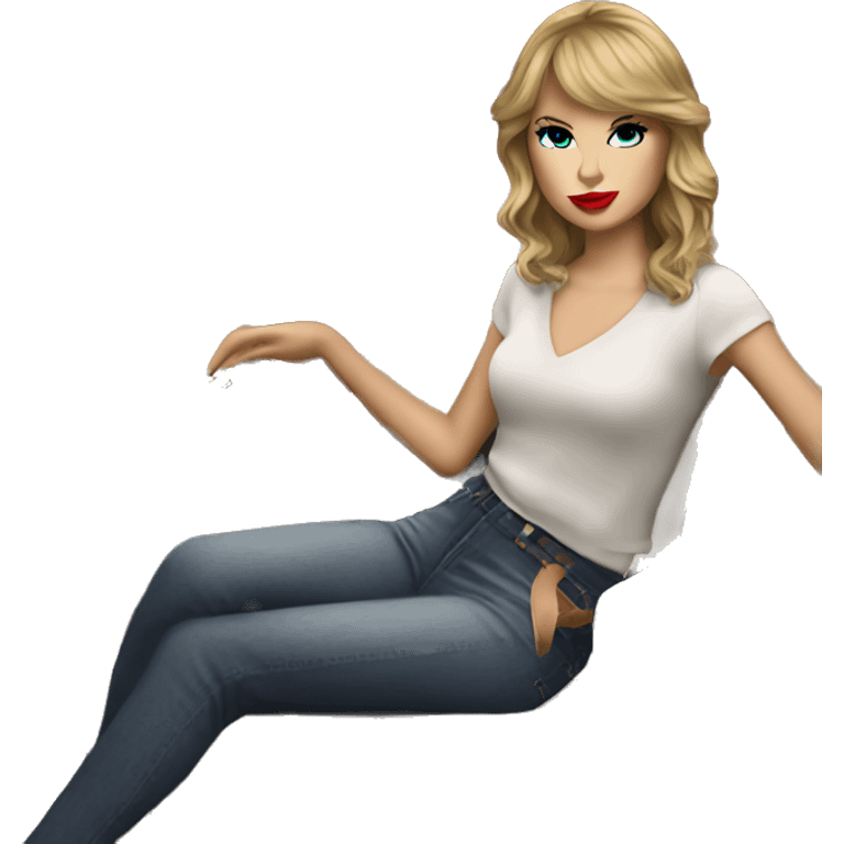 realistic Taylor Swift sitting on a private jet emoji