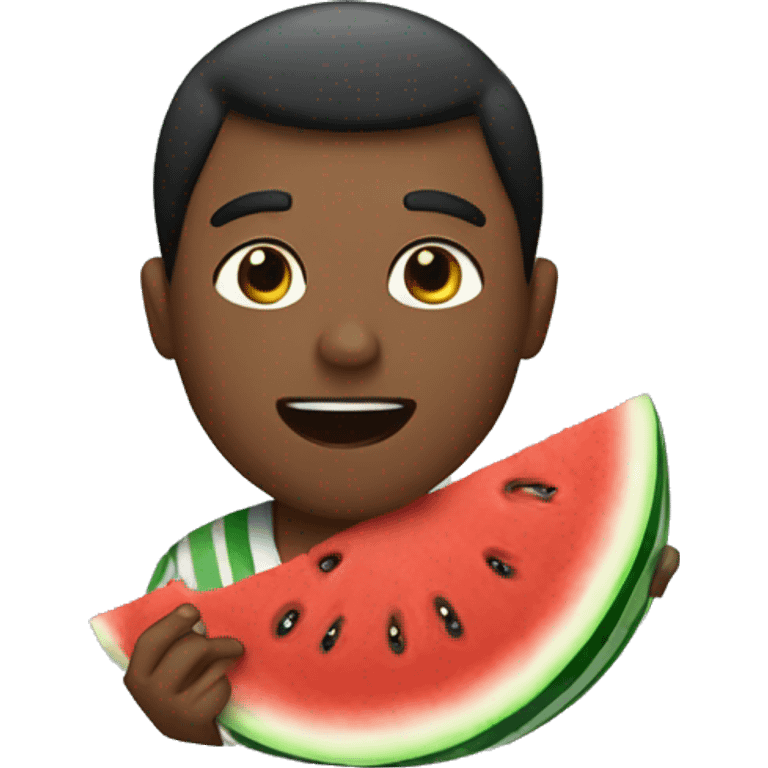 men eating watermelon emoji