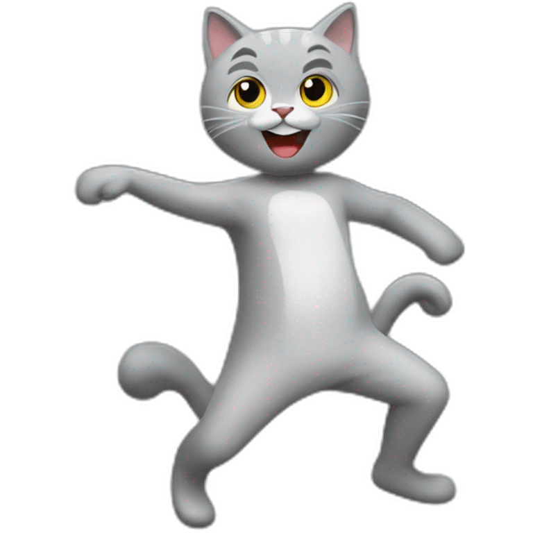 Chat gris qui danse emoji