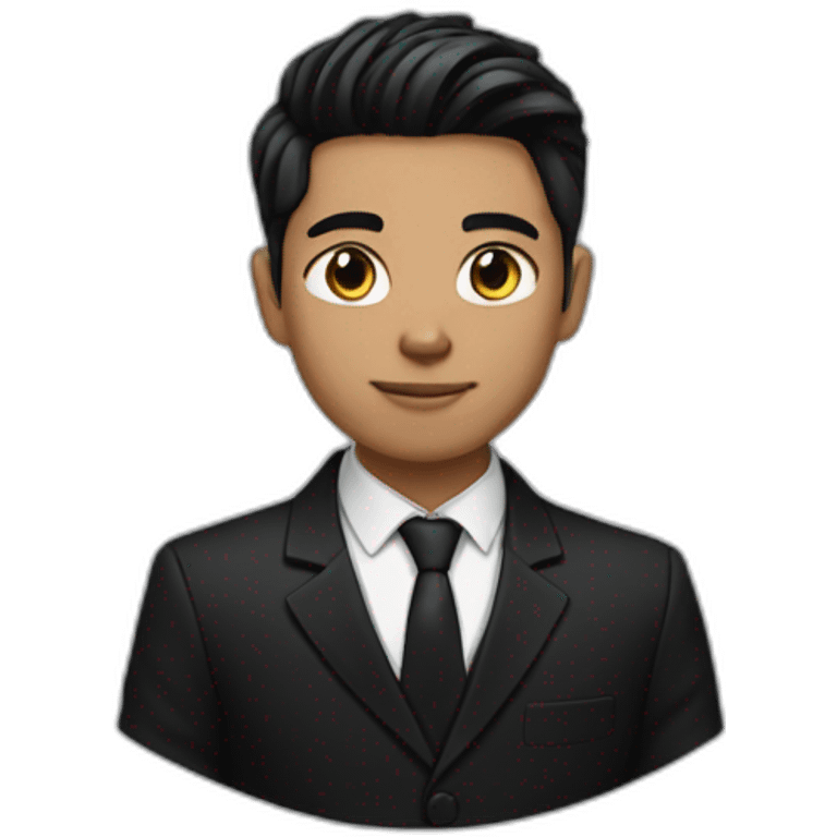 Boy,Beige,Black Sidecut Hair,Black Suits emoji