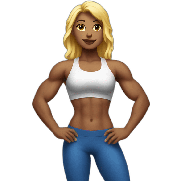 A bodybuilder girl emoji