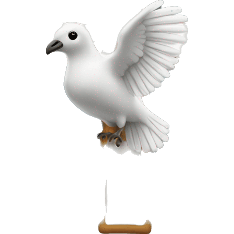 a colombe in front of christian cross emoji