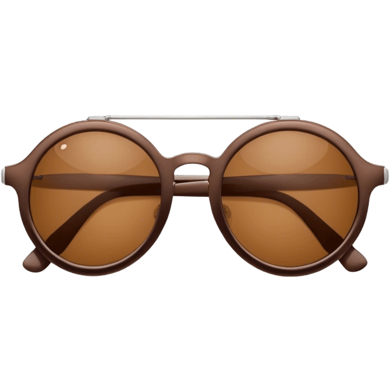 A pair of round-framed sunglasses with brown lenses emoji