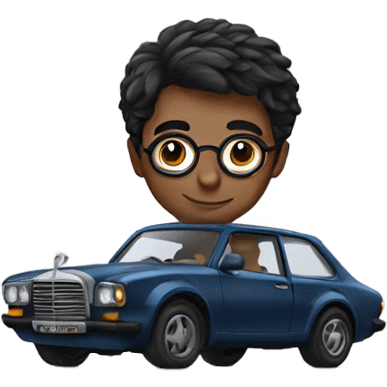 harry potter with car emoji