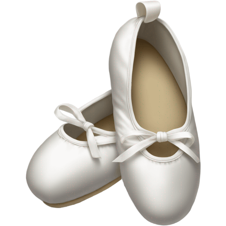 Crossed white ballet slippers with long beautiful strap design emoji