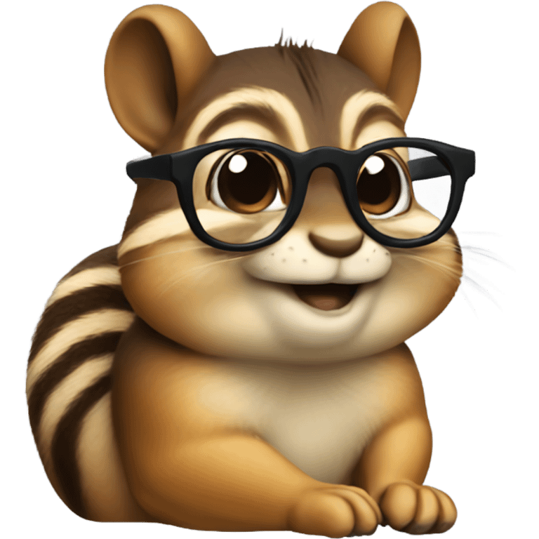 Chipmunk with glasses emoji