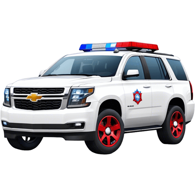 Emergency Response SUV - Chevrolet Tahoe (Model Year: 2021) (Iconic colour: White with red/blue sirens) emoji