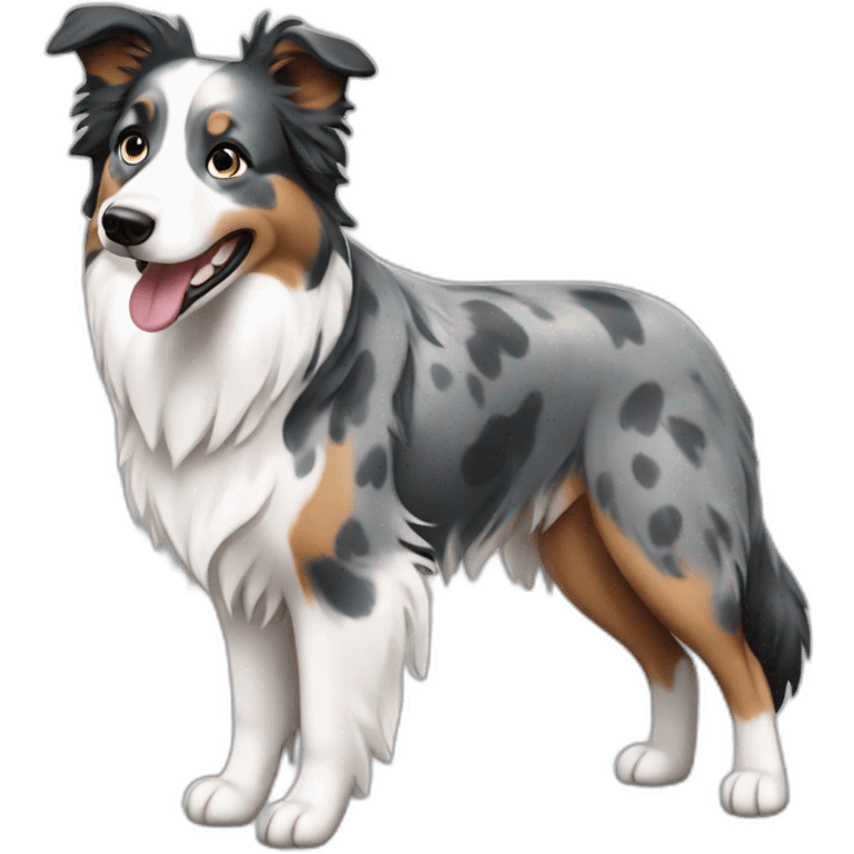 Blue merle border collie emoji