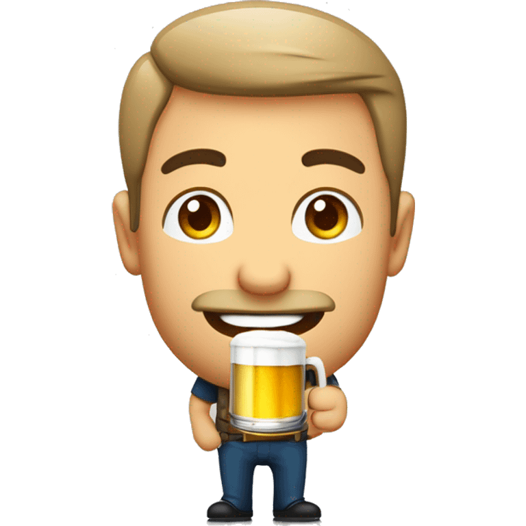 homem COM BRAÇO LEVANTADO SEGURANDO UMA CANECA de cerveja  emoji