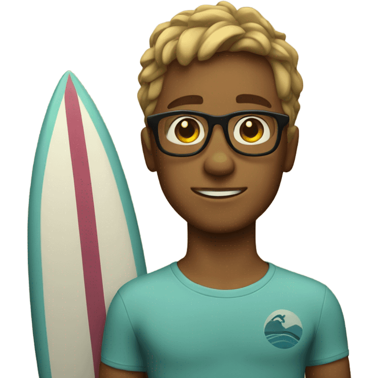 Surfer boy with glasses emoji