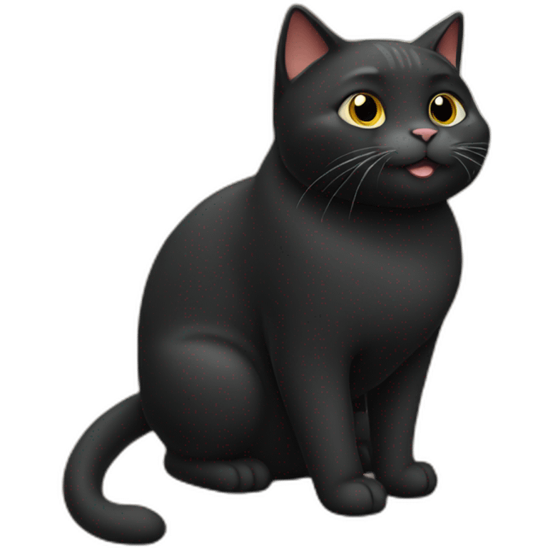 happy black fat cat emoji