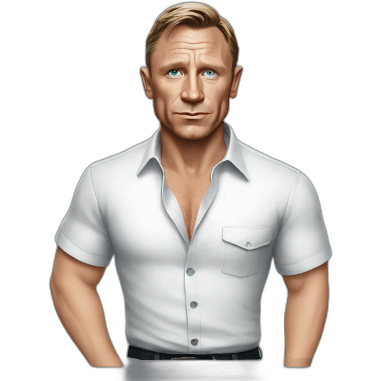 actor daniel craig cartoon wearing shirt emoji