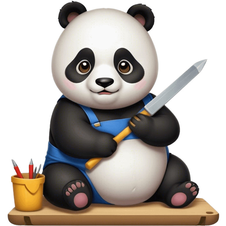 Chubby panda working trades emoji