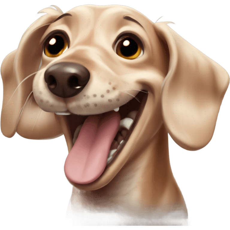 Merle dachshund laughing emoji