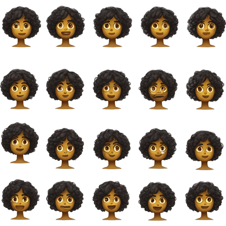 Chica de cabello rizado  emoji