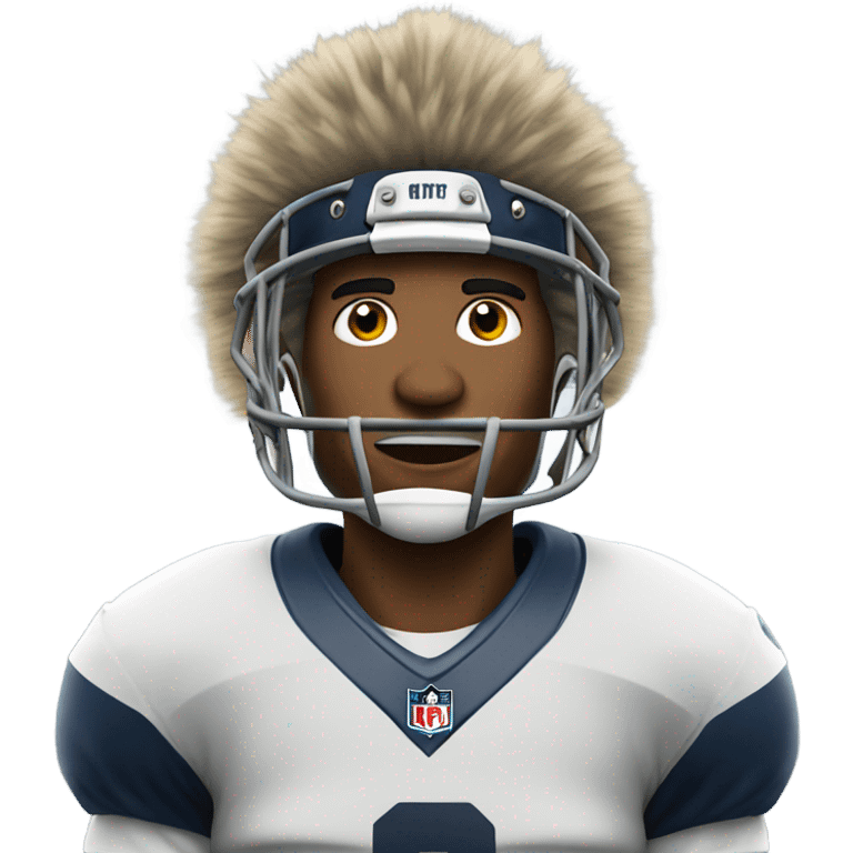 Football player wearing a coonskin hat emoji