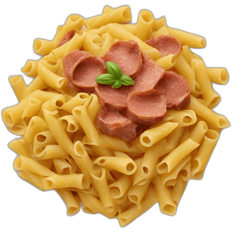 pasta mixed with meat on a palte emoji