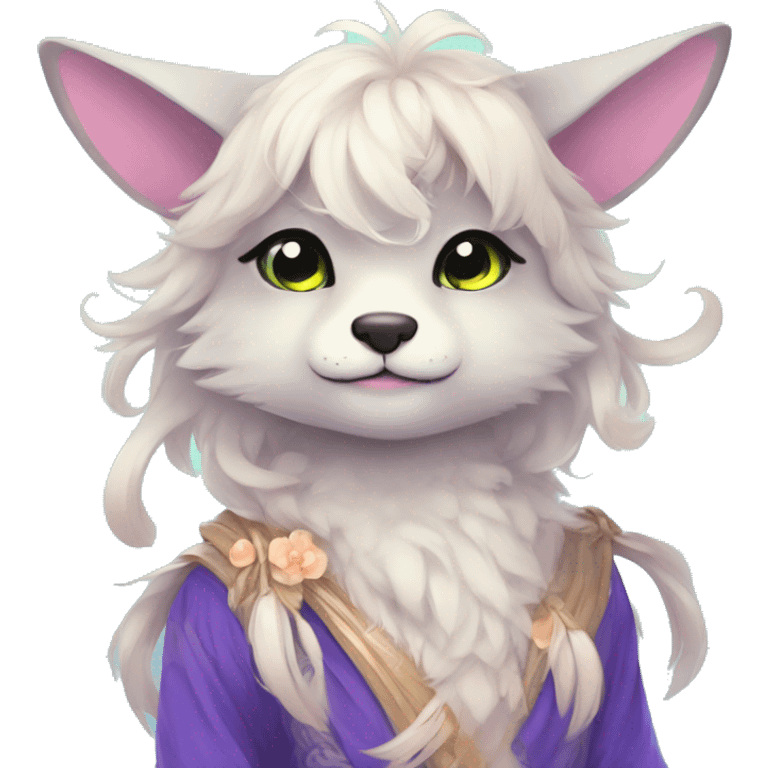 Kawaii bright fantasy ethereal anthro fursona animal emoji