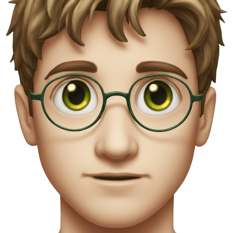 Harry potter face with green eyes emoji