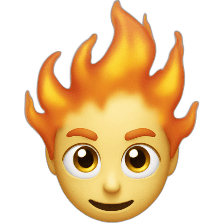 flamme avec des yeux qui sourit emoji