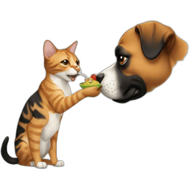 Dog eating cat emoji