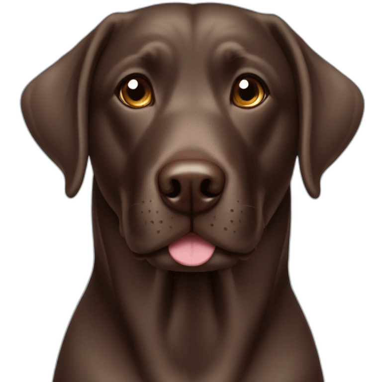 chocolate labrador with blue neck emoji