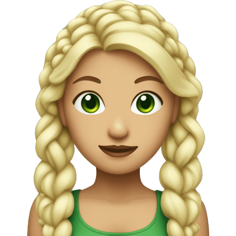 Blonde chicana with green eyes and pigtails emoji