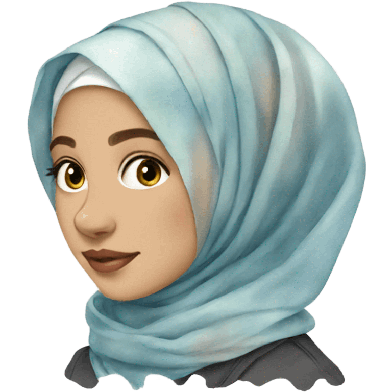 Transparent watercolor hijab emoji