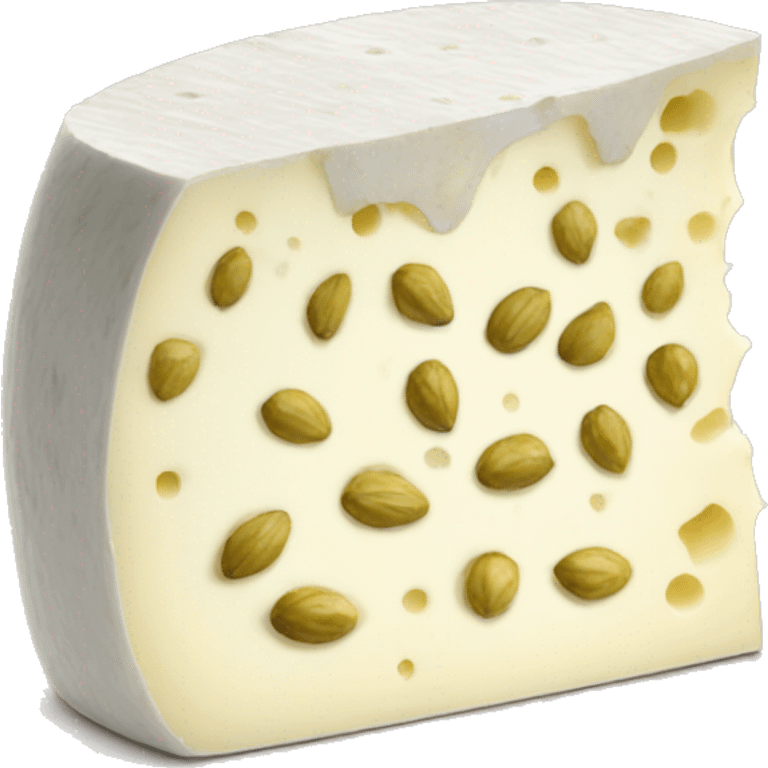 goat cheese with cumin seeds in cheese emoji