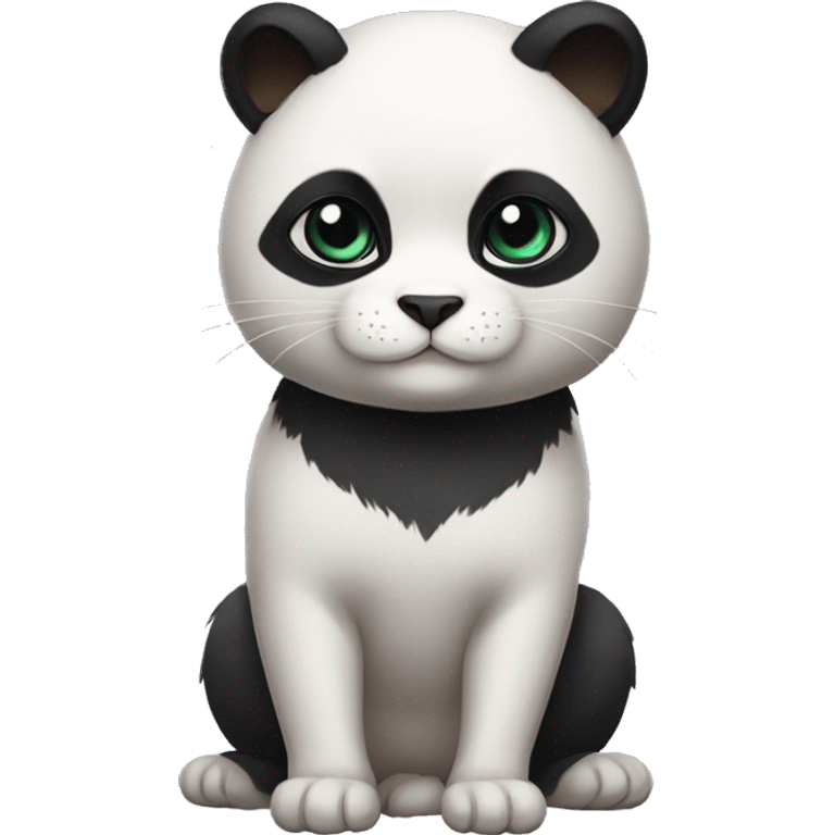 cute masked panda-cat-hybrid full body emoji