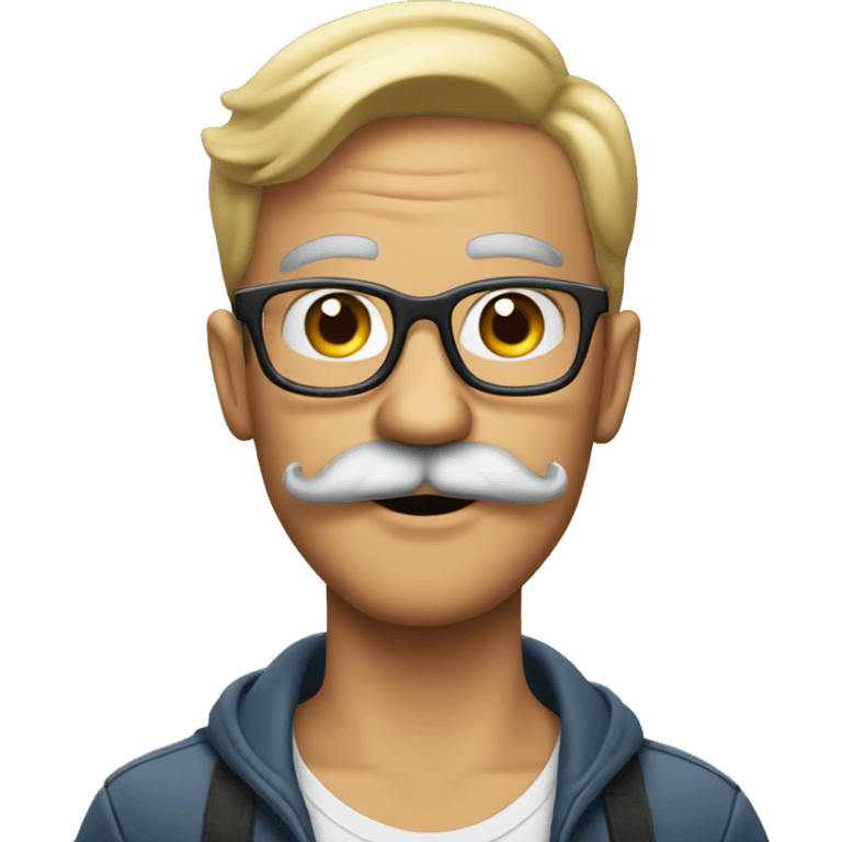 Guy with big mustache on a tricycle emoji