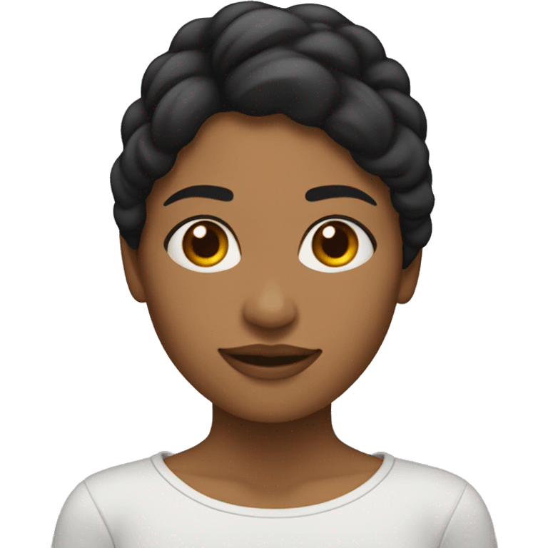 mujer pelo negro largo, piel morena, aro en la nariz  emoji