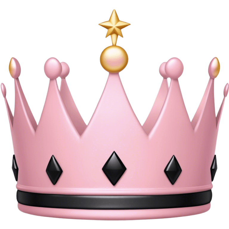 light Pink and black crown emoji