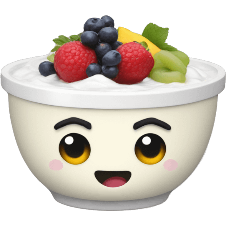 Yoghurt bowl with fruit emoji